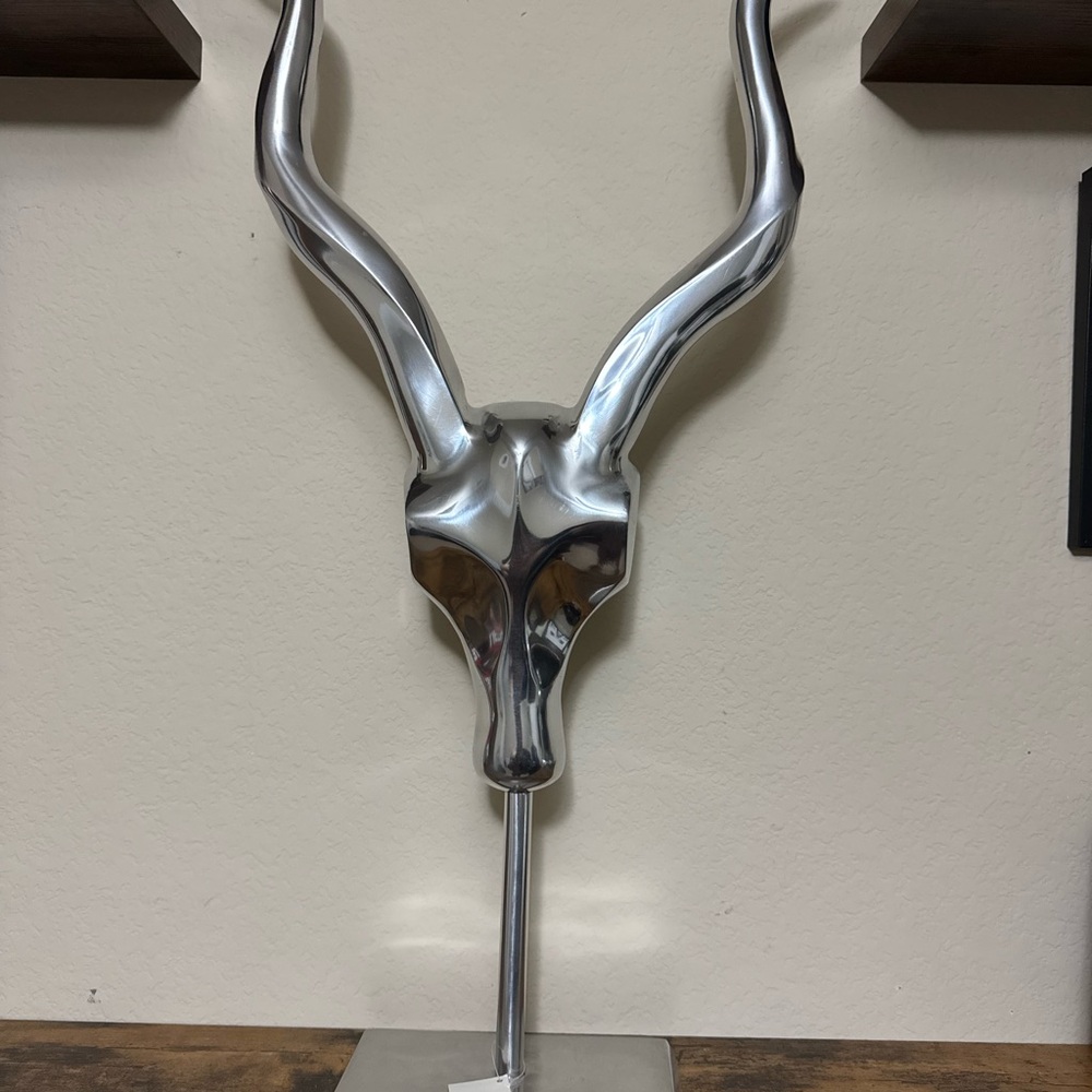 Polished Silver Gazelle Sculpture